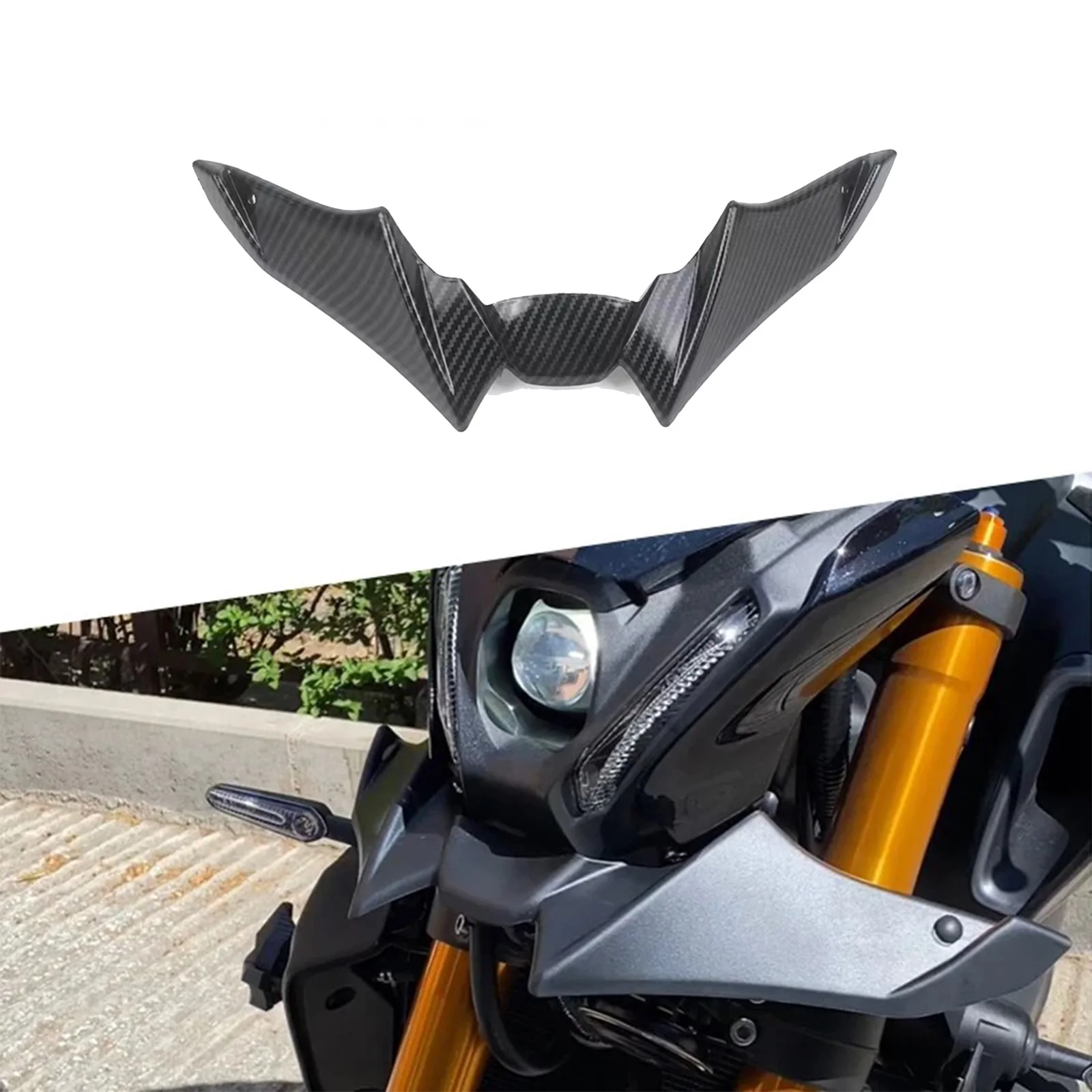 Ajuste para YAMAHA MT-09 MT09 MT 09 SP 2021-2023 guardabarros de rueda delantera de motocicleta extensión de cono de nariz cubierta de alerón de capó