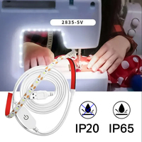 USB 5V 1m 2m 3m LED Sewing Machine Light Strip Kit SMD2835 White Lighting With Touch Switch Flexible Strips for Cabinet Kitchen