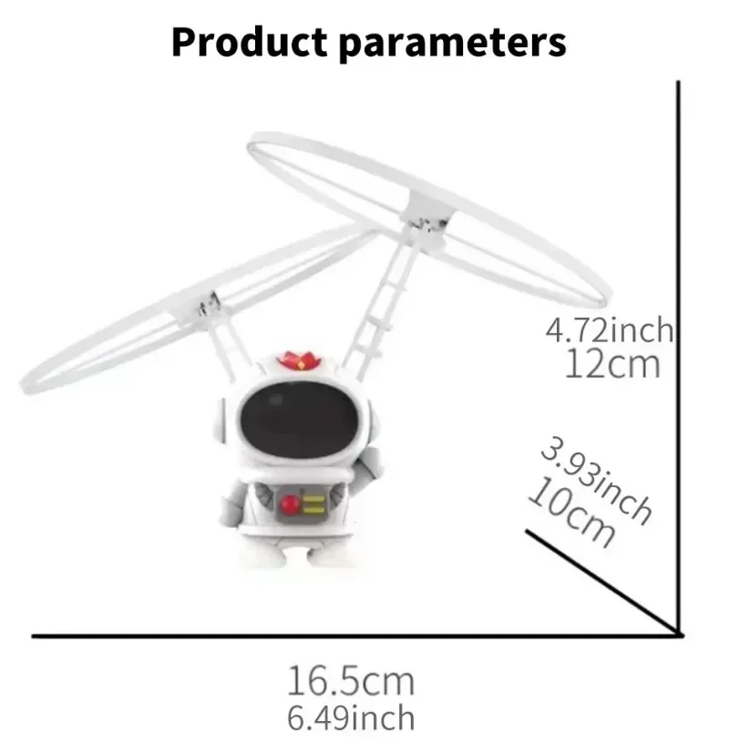 Mini Astronaut Drone Cartoon Spaceman USB Charging Hand Control Helicopter Flying Robot Toy for Kids Creative Gift