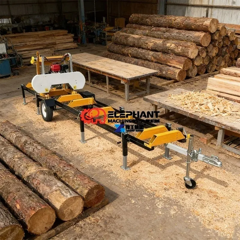 Professional Diesel Engine Forestry Timber Processing Hydraulic Trailer Log Cutting Woodworking Equipment Professional Sawmill