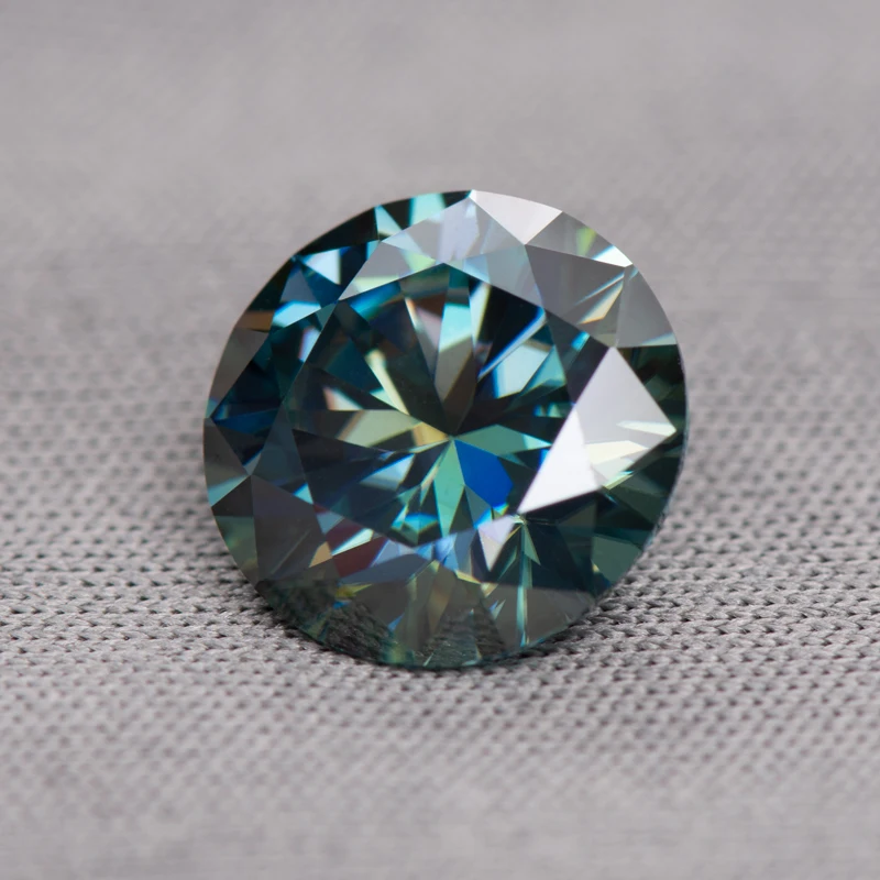 Moissanite Stone Rainbow Blue Colour Round Cut Gemstone Lab Created Diamond Jewelry Rings Earrings Making With Certificate
