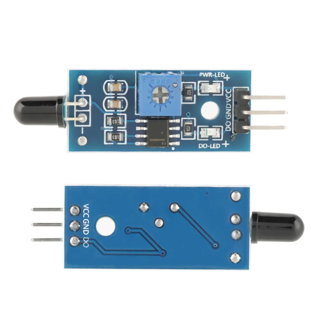 5 PCS 3.3V-5V Fire Sensor Module Wide Voltage 3 PIN IR Sensor Temperature Detecting Digital Output IR Infrared FireSensor