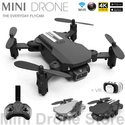 LS-MIN atacado mini drone vr 4k fotografia aérea uav dobrável quadcopter com câmera wifi fpv rc helicópteros brinquedos retorno livre