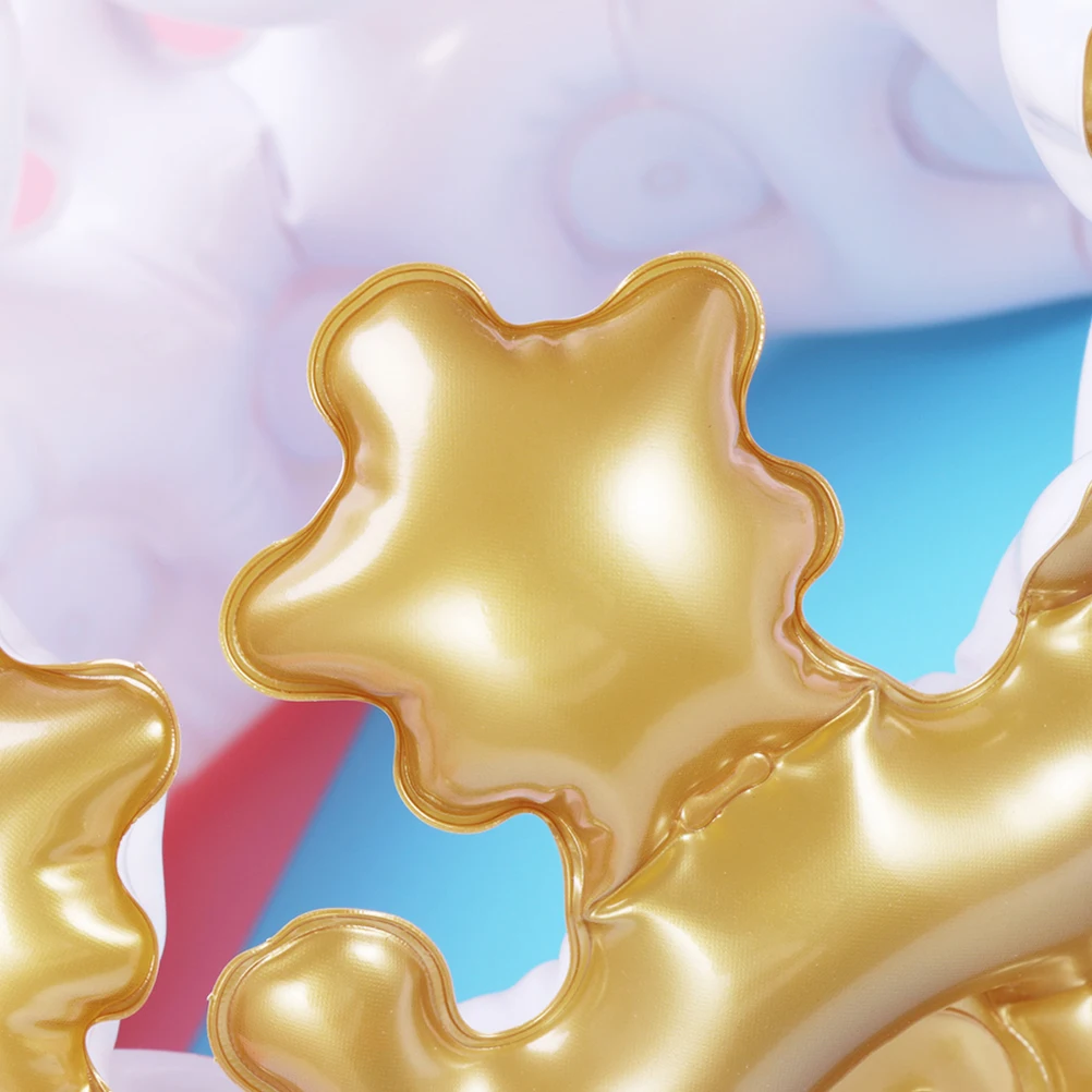 

5pcs Creative Inflatable Crown Balloon Inflatable Crown Decor Children Toy Party Supplies (Golden, After Inflation, The Diameter