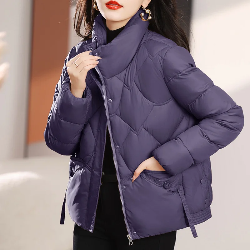 Veste courte en duvet de coton rembourré pour femme, vêtements d'hiver pour femme, optique chaude, mode