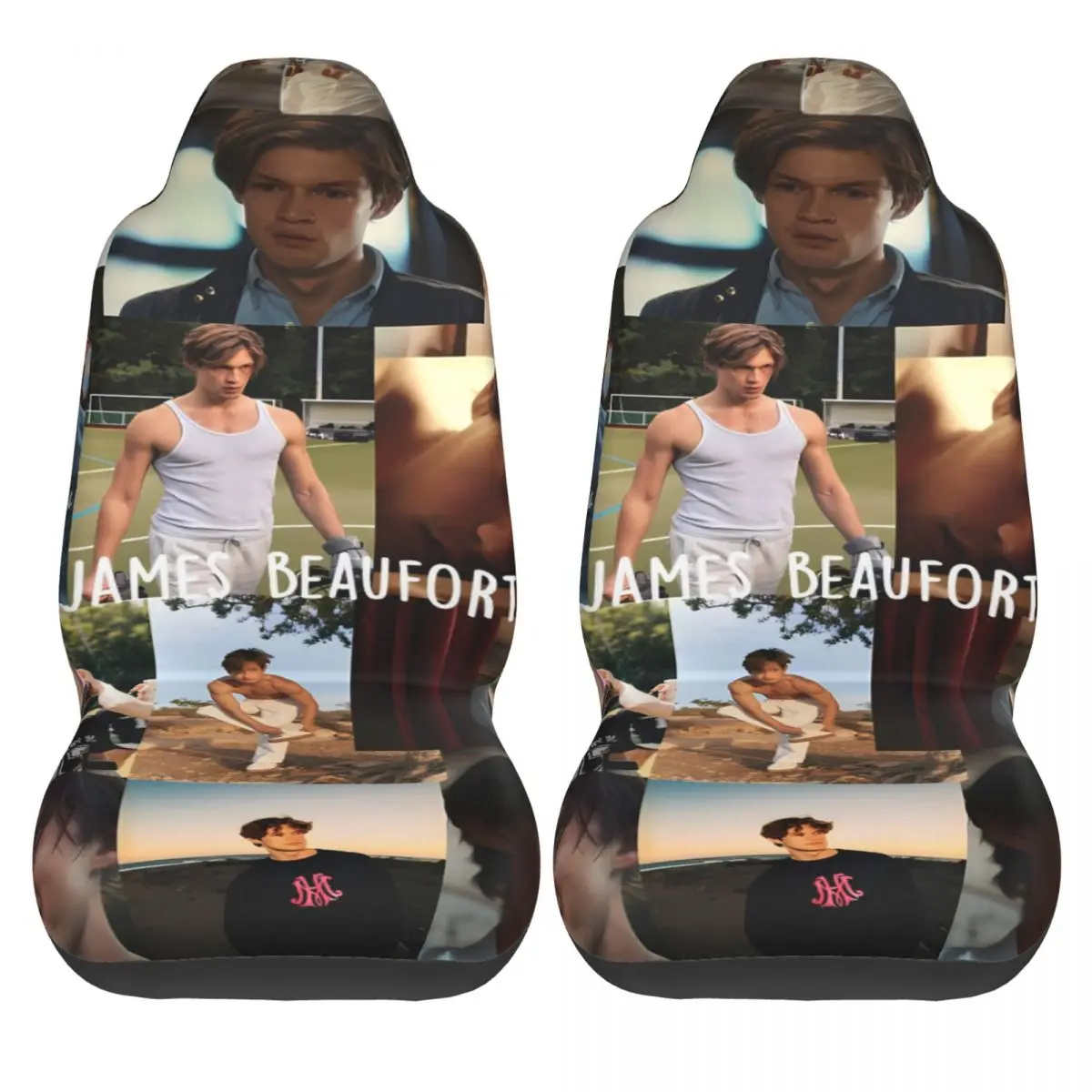 

James Beaufort Car Seat Covers Automobile Polyester Auto Seat Covers Flexible Two Pieces Universal Cover