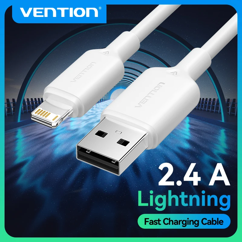 Vention USB 2.0 auf Lightning 2,4 A Datenkabel Schnellladekabel für iPhone 8-14 Serie USB A auf Lightning Ladekabel für iPad