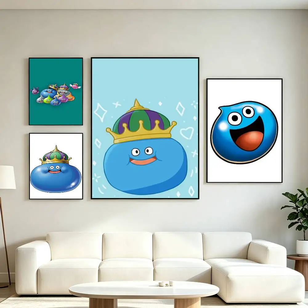 D-Dragon Q-Quest Slime Game Poster High Quality Dorm Living Room Aesthetic Wall Decoration Painting Stickers Gift