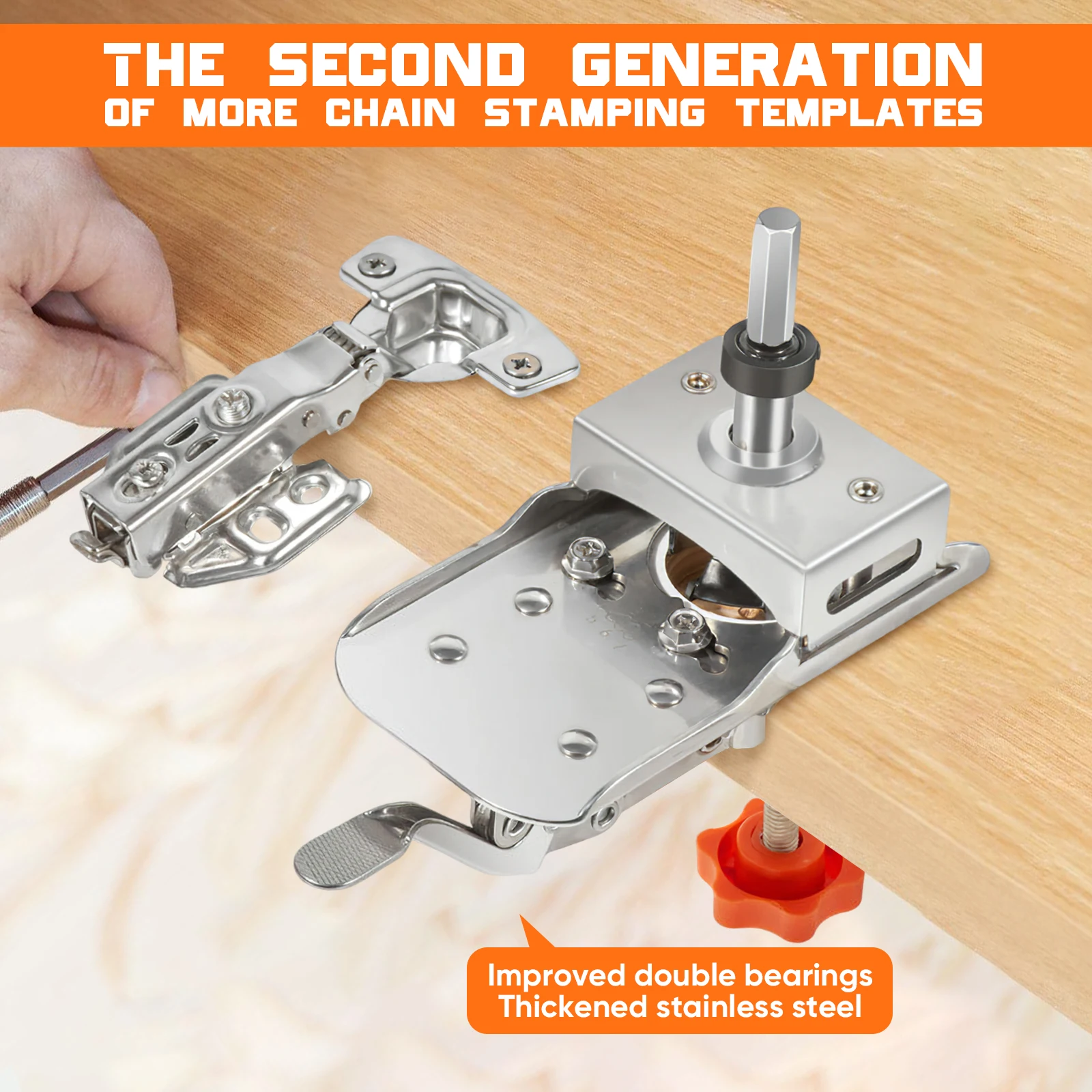 

35mm Hinge Drilling Template, Drilling Quick Drill Guide Locator Pot Hinge Drilling Template for Woodworking Doors and Cabinets