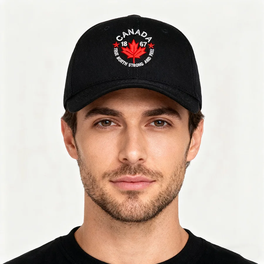 Embroidered Canada True North Strong and Free Structured Baseball caps for Men Women cotton Sports hats trucker Peaked cap