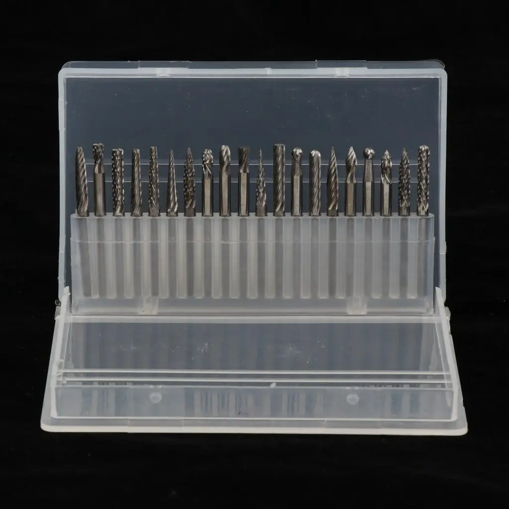 20 Stück Rotary Burr Carving File Rasp Drill Bit 1/8" Gravurwerkzeug