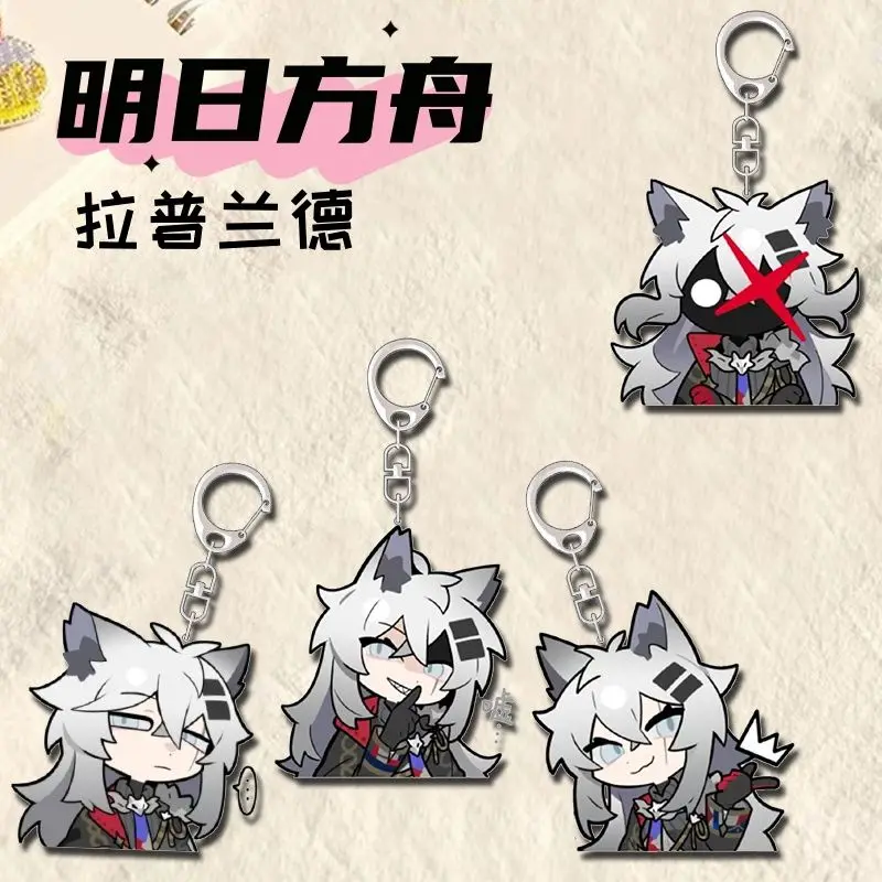 4Pcs Arknights Lappland Anime KeyChain Men Key Chain for Women Fashion Kawaii Figure Acrylic Keyring Pendant Gifts