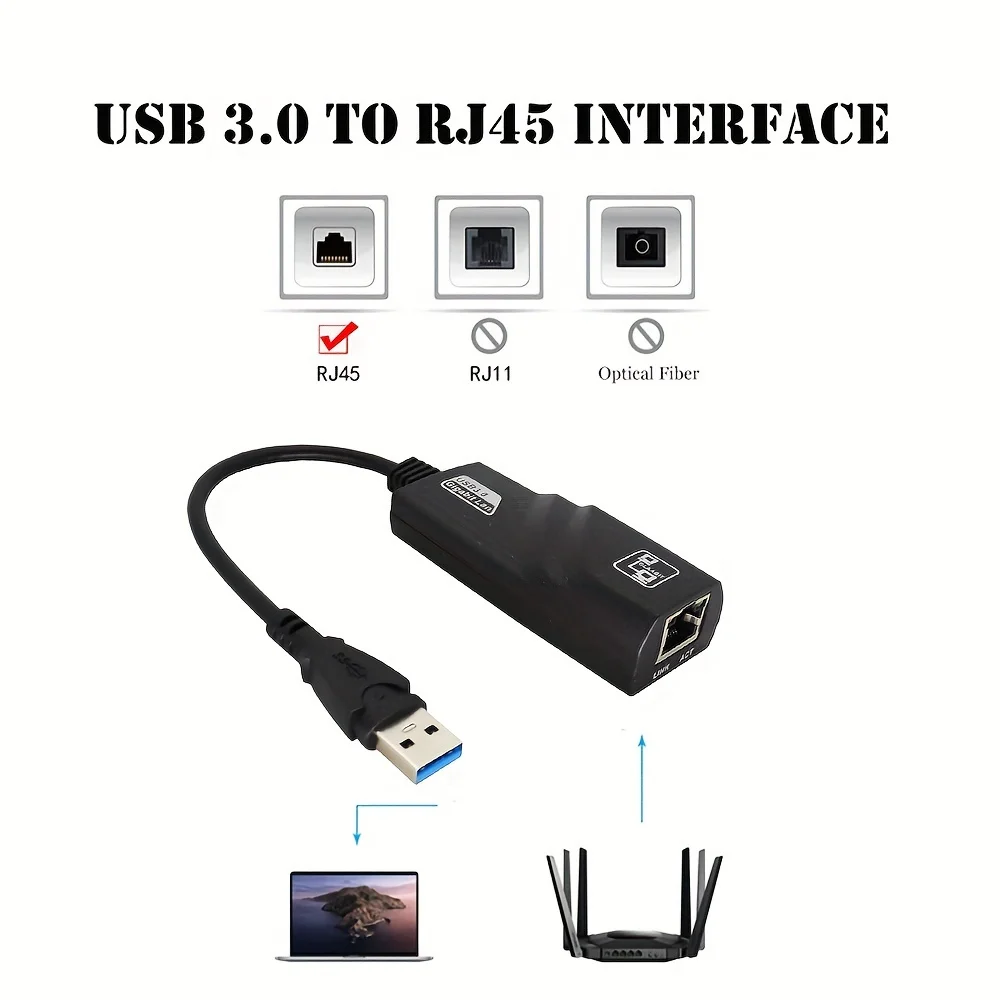 Adaptador Ethernet USB 3.0 de 1000Mbps/100Mbps, tarjeta de red RJ45, adecuado para PC/portátil, compatible con Smartthings, alimentación USB