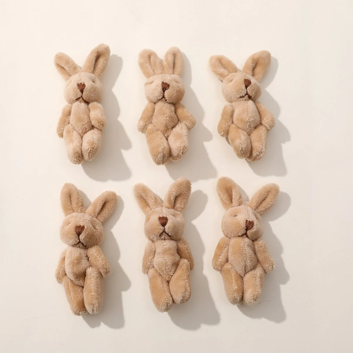 

6 pieces/batch Mini Cute Joint Milk Coffee Rabbit Plush Toy 8CM Cartoon Doll Christmas Birthday Gift Party New Year Decoration