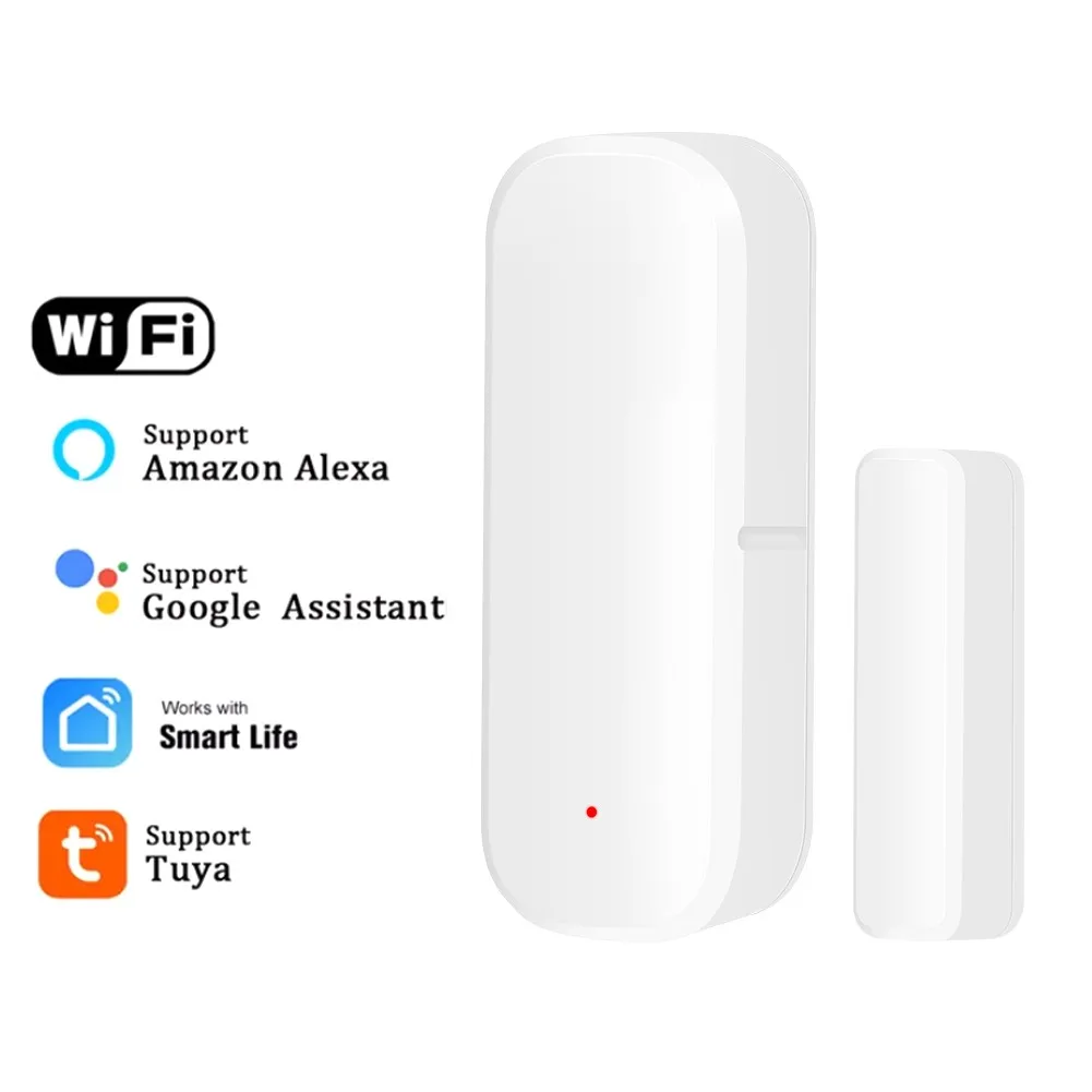 Tuya WiFi Smart Door Sensor Door Open Closed Detectors Smart Home With Alarm System Supports Alexa Google Home Smart Life