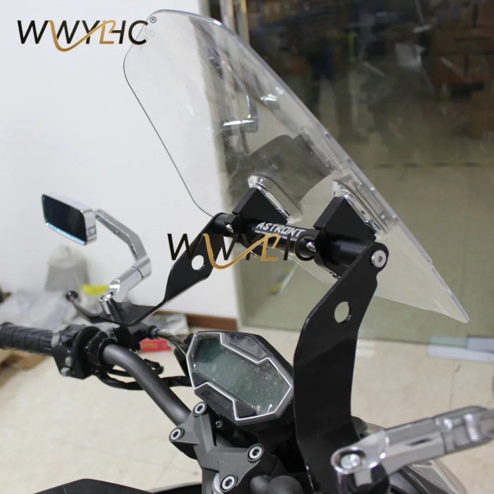 moto-vehicule-electrique-modification-haut-de-gamme-support-en-alliage-d'aluminium-epaissi-pare-brise-avant-pare-brise