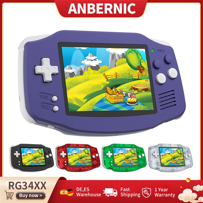 Console de jeu rétro portable Anbernic RG 34XX, écran IPS 3,4 pouces, Linux 64 bits, 3500 mAh, RG34XX, prend en charge le streaming Wi-Fi