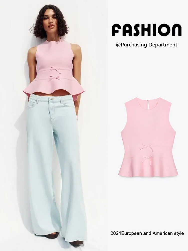 

Новый летний женский вязаный топ с декоративным узлом, приталенный, стандартной длины, цветной