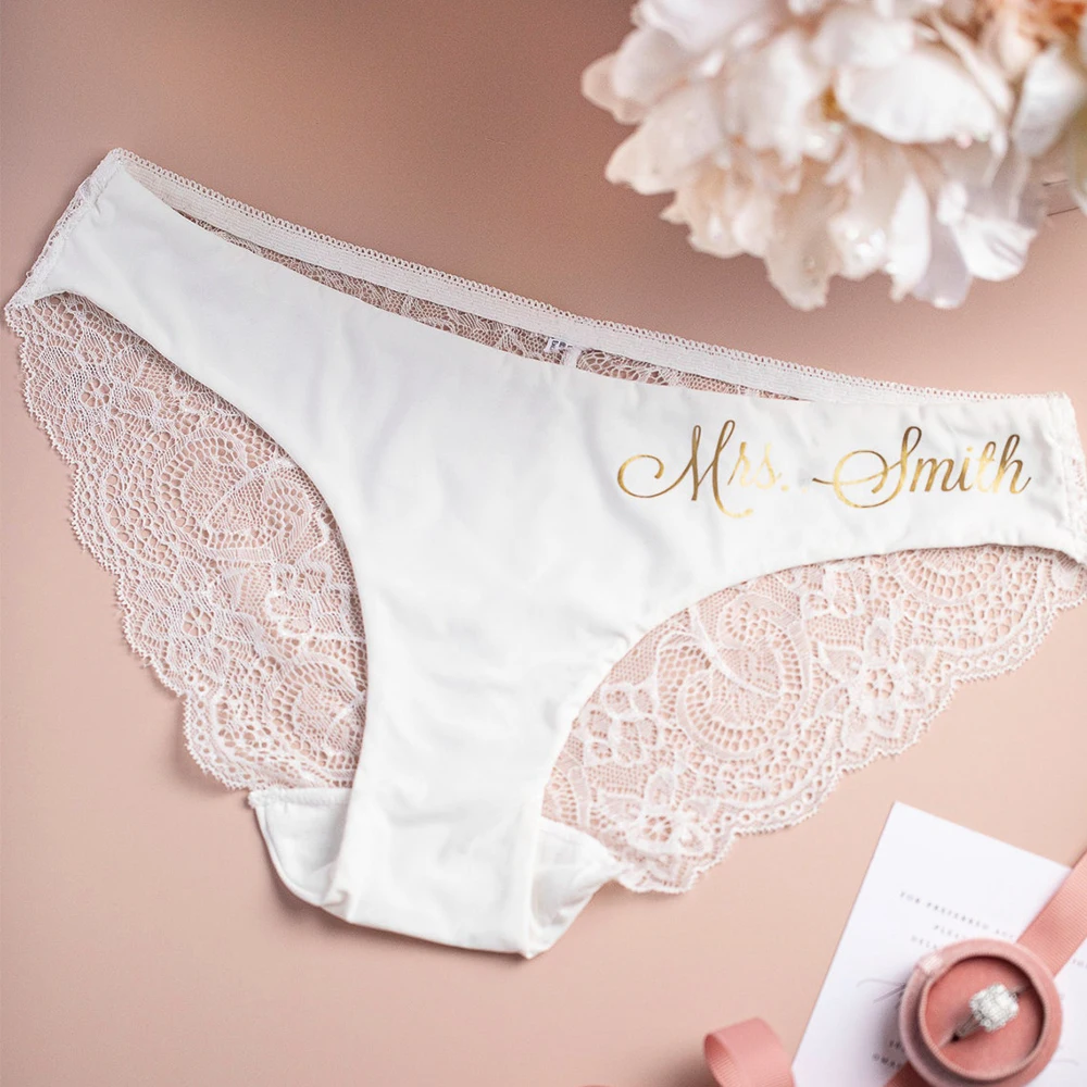 Custom Gifts for her Bride Panties Personalized Bride Panties womens lace Wedding underwear Bachelorette Party Gift Panties