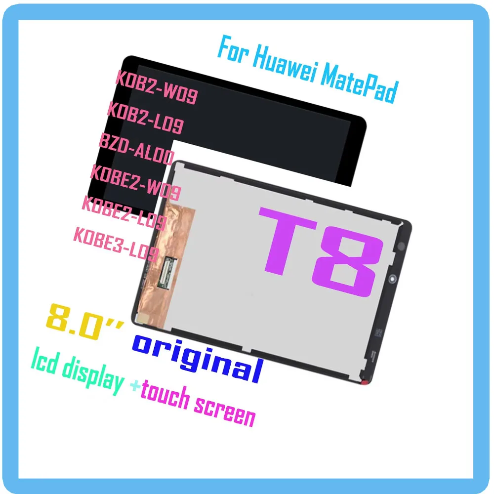 TEST For Huawei MatePad T8 C3 8.0 KOB2-W09 KOB2-L09 BZD-AL00 KOBE2-W09 KOBE2-L09 KOBE3-L09 LCD Display Touch Screen Assembly