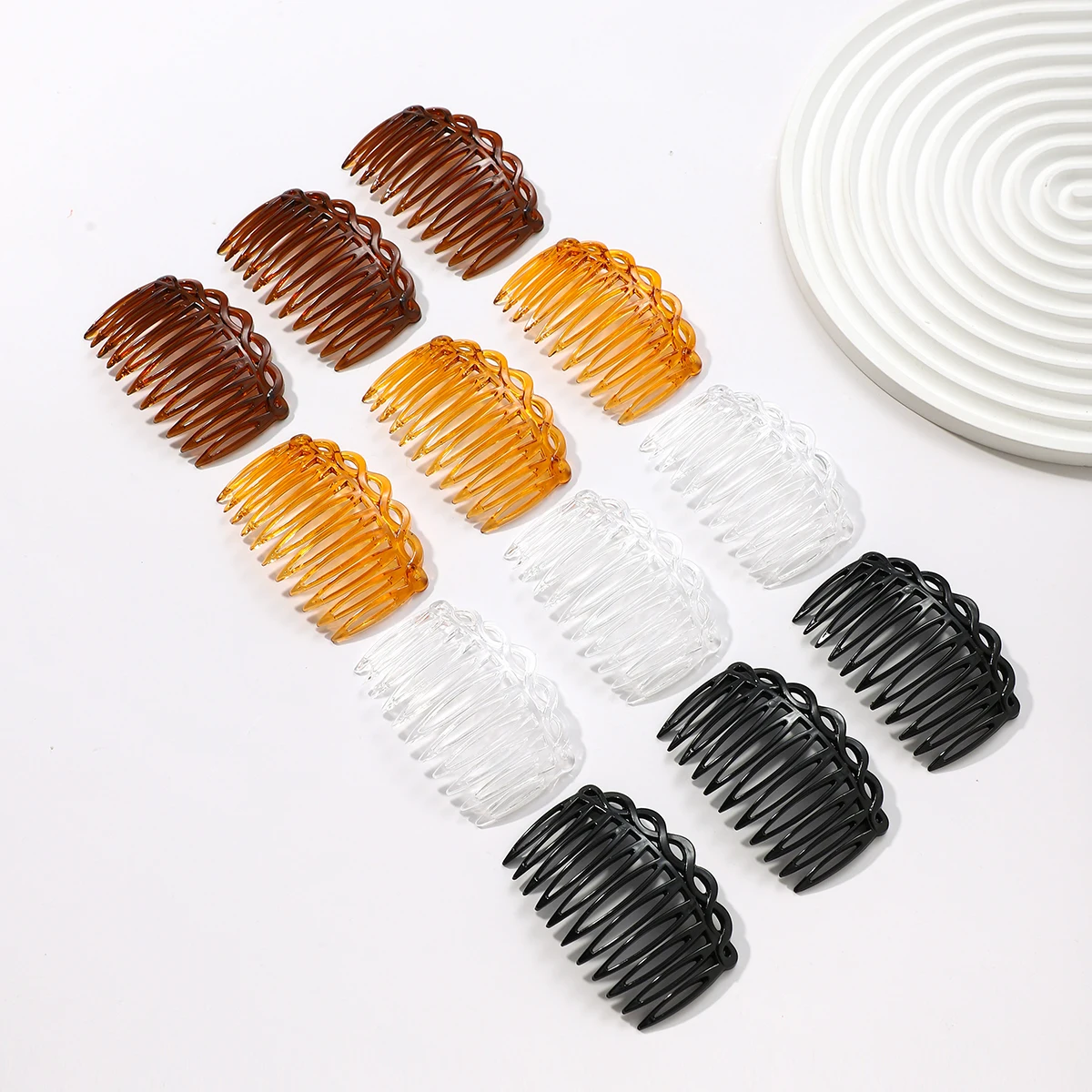 12 PCS 11 Teeth French Twisted Hair Comb - Simple  Stylish Hair Accessory  Women  Girls