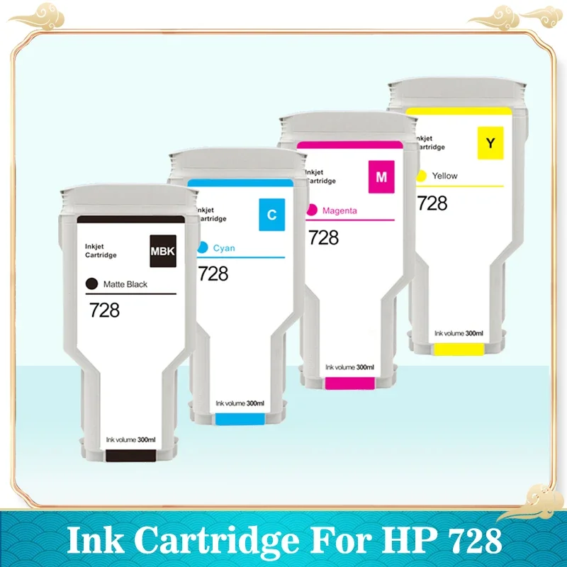 HP728 Compatible Ink Cartridge Full Ink with Chip Suit for HP DesignJet T730 T830 Inkjet Printer