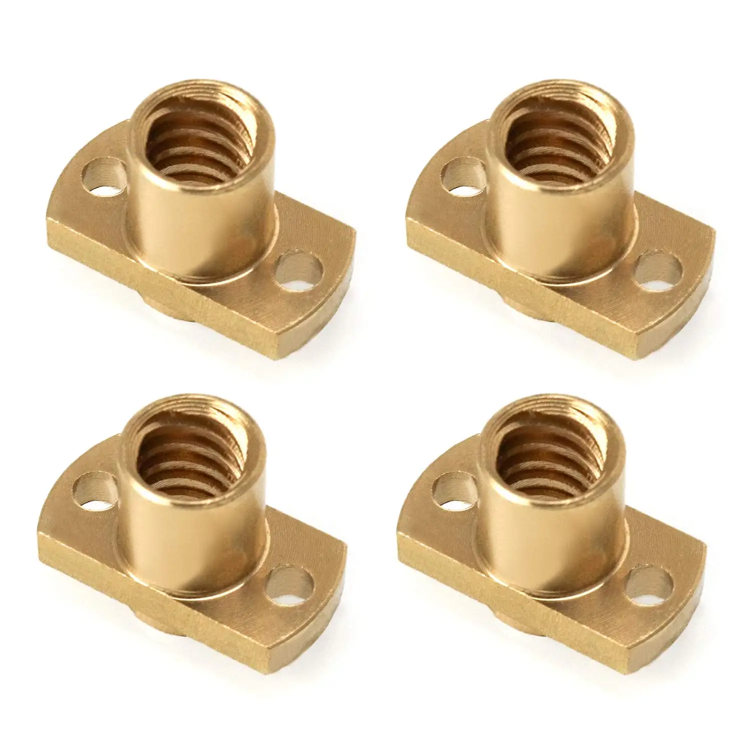 1pc T8 Lead Screw Nut Flange Brass Nut Pitch 2mm Lead 2mm/8mm Trapezoidal Motor Screw Nuts Lead Screw for CNC 3D Printer Parts