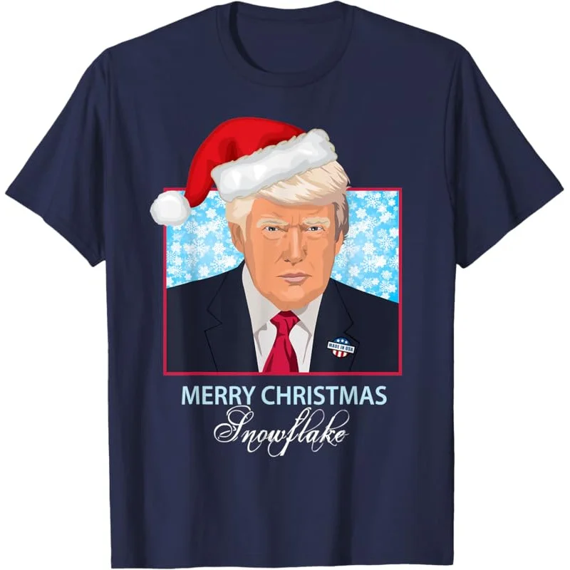 

2024 Trump Funny Merry Christmas Snowflake T-Shirt Gift