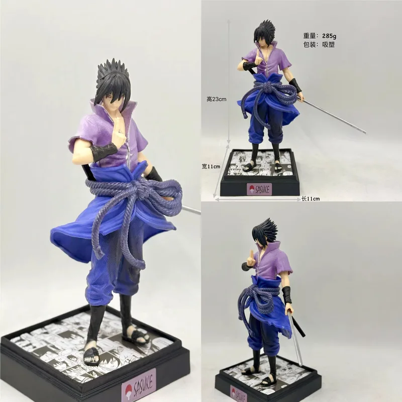 Nueva Figura de Acción Coleccionable de Naruto, Uchiha Sasuke Nirvana, 23 cm, Estilo Manga, Base Decorativa para Escritorio, para Fans del Anime