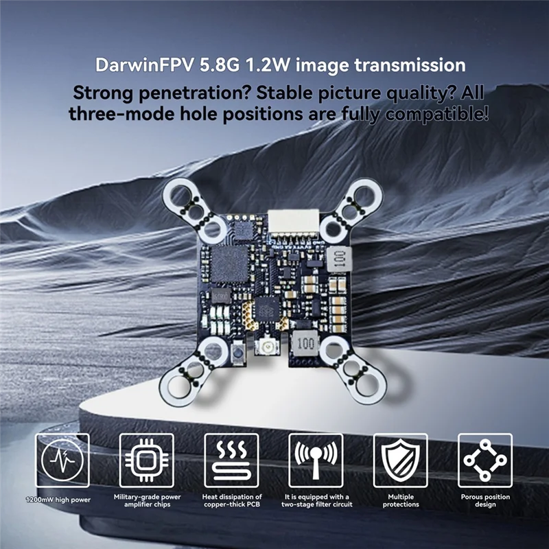 

5.8G 1.2W 40CH FPV VTX Video Transmitter 7-33V For Baby Ape/Pro V2 Quadcopter Long-Range Drone