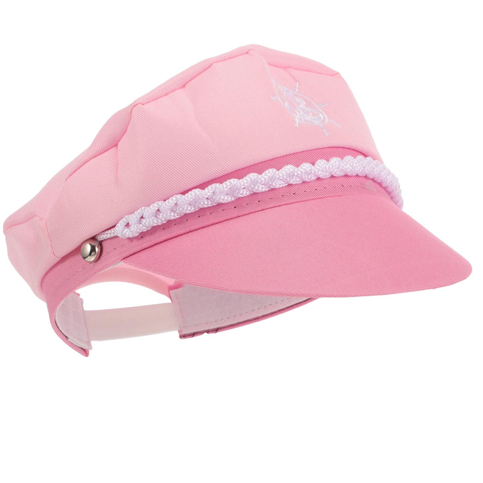 

Navy Cap Vacation Hats Sailor Polyester Twill Cruise Captain Sailing Stylish Pink Adjustable 58cm Boating Costume Decorative