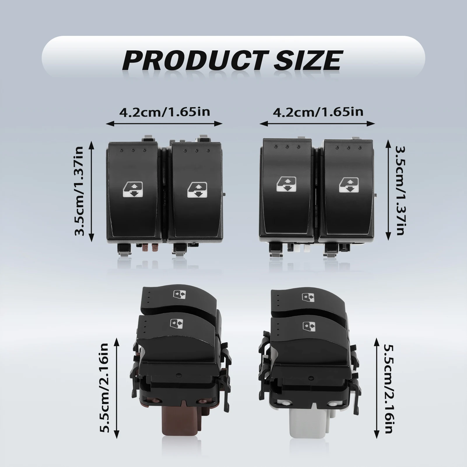 2 PCS 8200108268 Front Left Side Plate Double Electric Window Button 8200015088 FOR Espace IV, Laguna II, Megane II, Scenic II