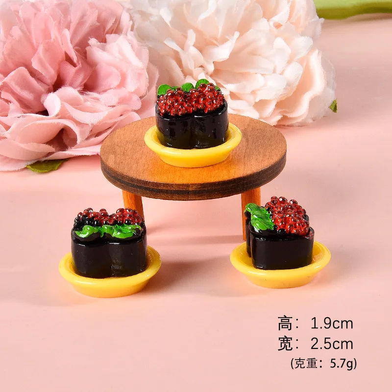 20pcs Resin Fake Food Decoration Accessory 3D Simulated Japanese Sushi Resin Embellishments for DIY New Year Scrapbooking Crafts