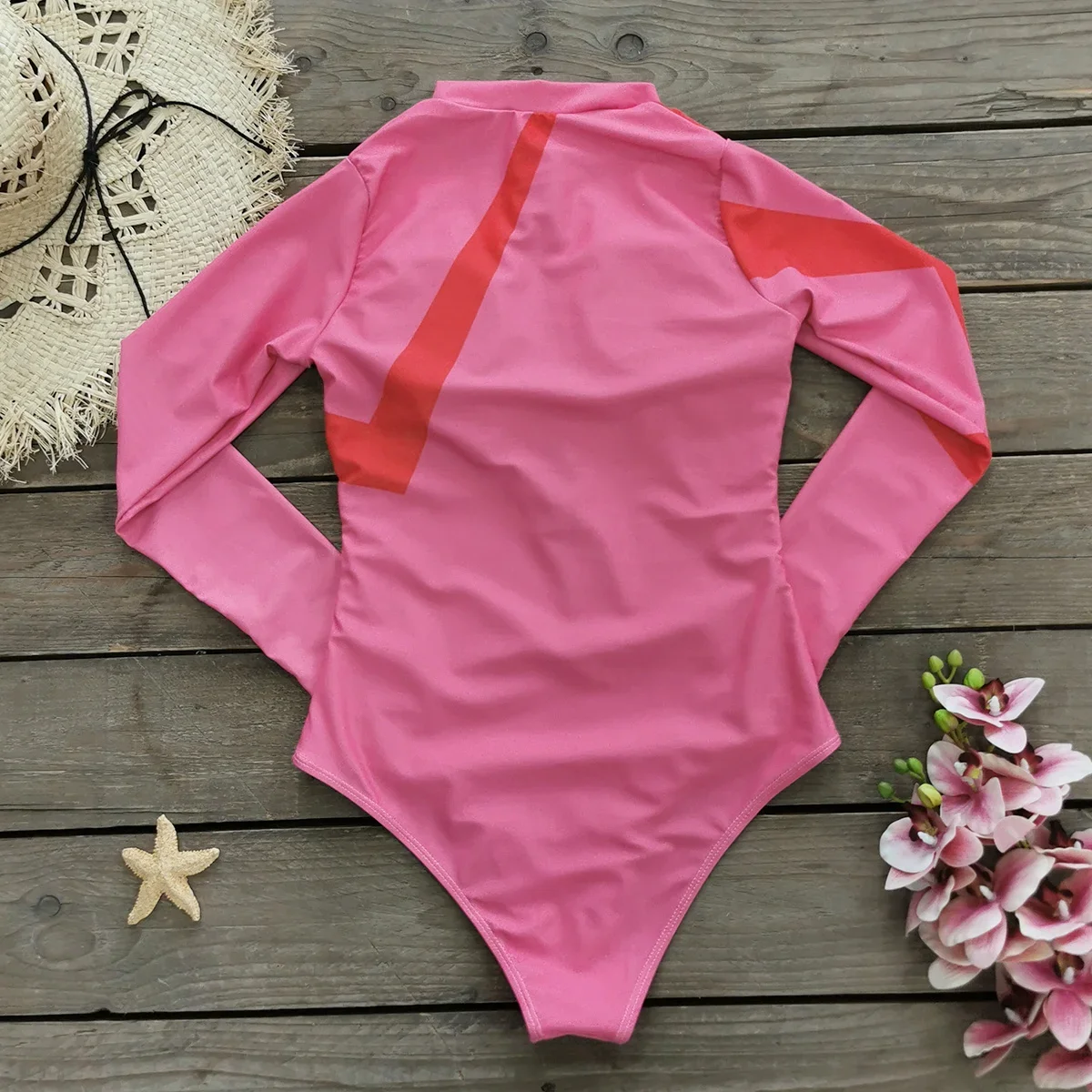 2025 One Piece Swimsuit Long Sleeve Front Blue White One Piece Surf Swimsuit Sarong Swimwear Slimming Bathing Suit Beach Wear