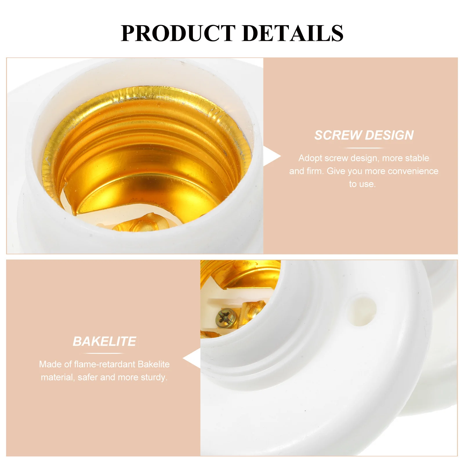 

10Pcs E27 Lamp Socket Light Bulb Base Screw Holder Easy Install Copper Wiring Commercial Use Lamp Socket Light Sockets