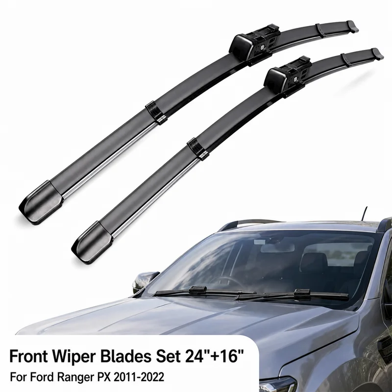 Front Wiper Blades Set 24"+16" For Ford Ranger PX 2011-2022 PX1 PX2 PX3 Windshield Window Windscreen Car Accessories Cover Cap