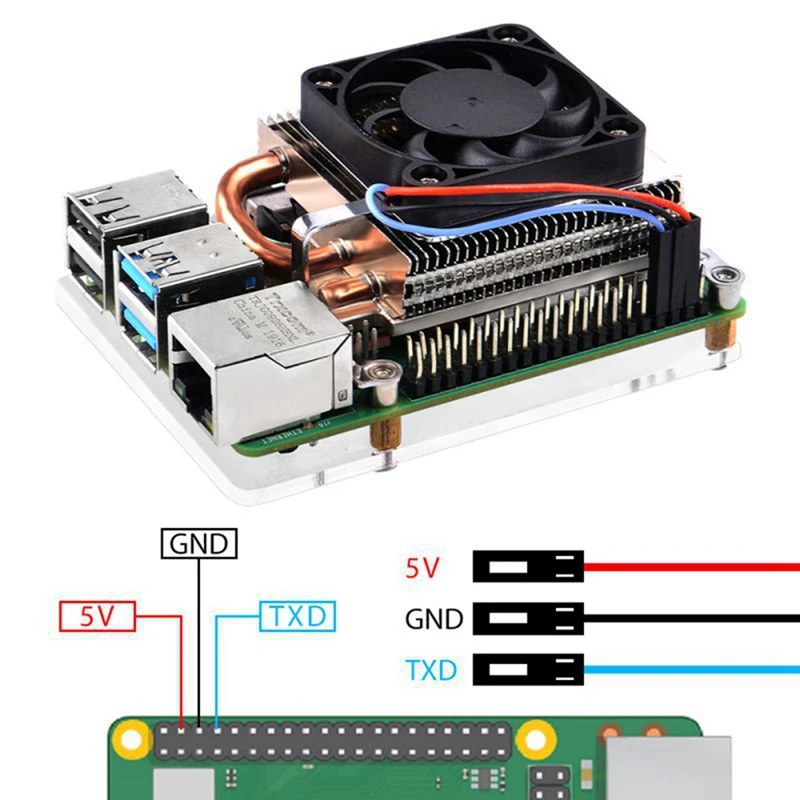 PWM Tower Cooling Fan For Raspberry Pi 3B/3B+/4B PWM Speed Regulating Cooling Thermal Cooling Device With Thermal Pad