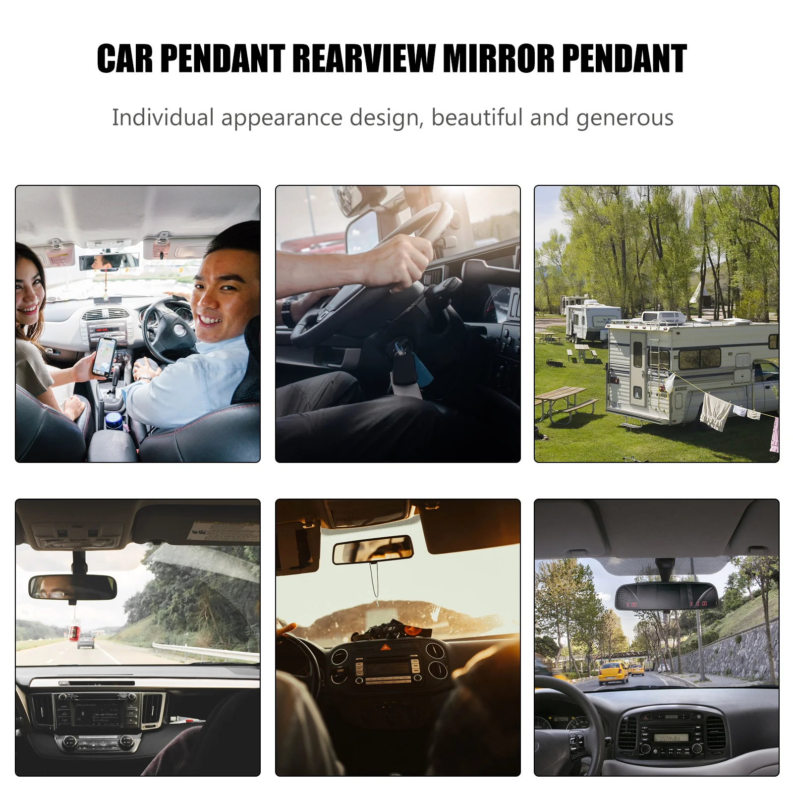 

1Pcs Car Rear View Mirror Pendant Heart Design Rhinestone Hanging Decor Auto Interior Hanging Ornament Car Accessory