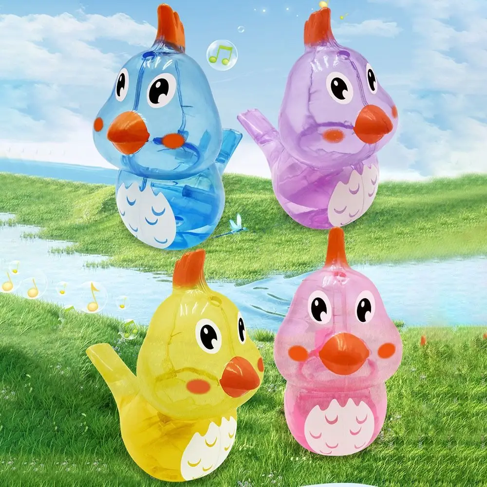 Nuovo con cordino Water Bird Whistle Aggiungi acqua Multicolor Warble Whistle Bathtime Strumento musicale giocattolo musicale