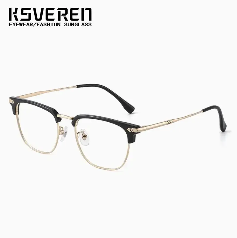 Fashion Anti Blue Light 2024 Vintage Titanium Reading Glasses Comfortable Optical Prescription Eyewear Frame For Men