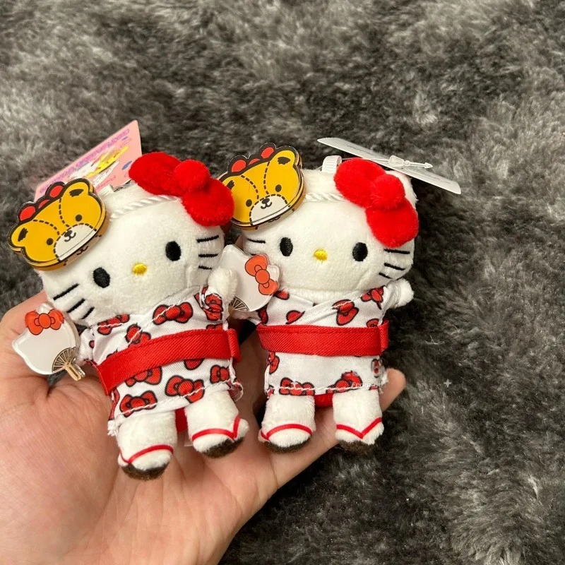 

Кимоно Sanrio 10 см, кукла Hello Kitty, плюшевая сумка, подвеска, каваи, крошечный мишка-мишка, плюшевая мультяшная сумка Kitty Cat, аксессуары