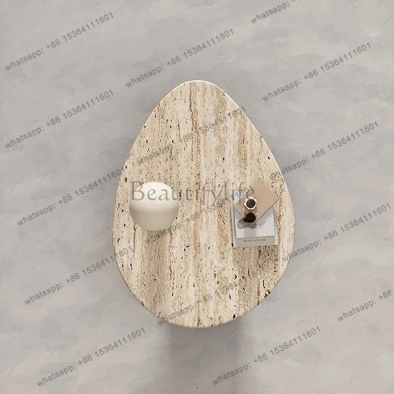 

Кофейный столик из натурального травертина в средневековом стиле FG10, французский кремовый цвет, для гостиной, чайный столик, превосходный мраморный стол нестандартной формы для дома.