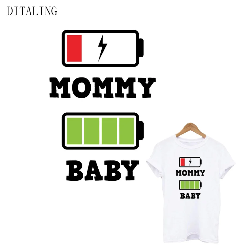 Thermal Sticker For Clothing Mommy Baby Heat Transfer Print DIY Child T-Shirt Iron On Stickers Girl Clothes Thermoadhesive Patch