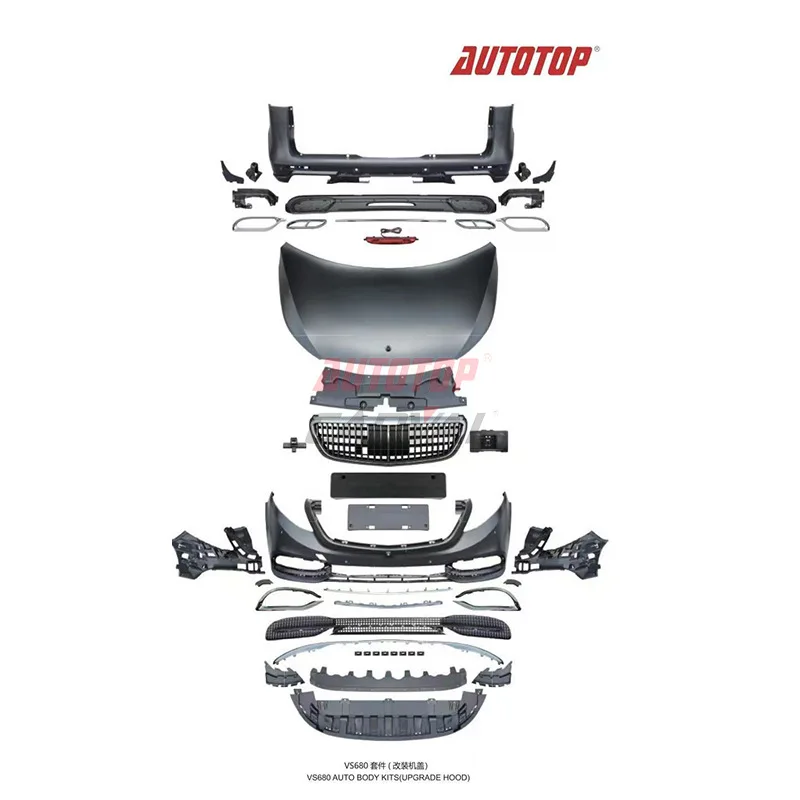 

Подходит для комплекта обновления Vito vito16-25 VS680 Maybach, передней планки, задней планки, средней сетки, задней губы.