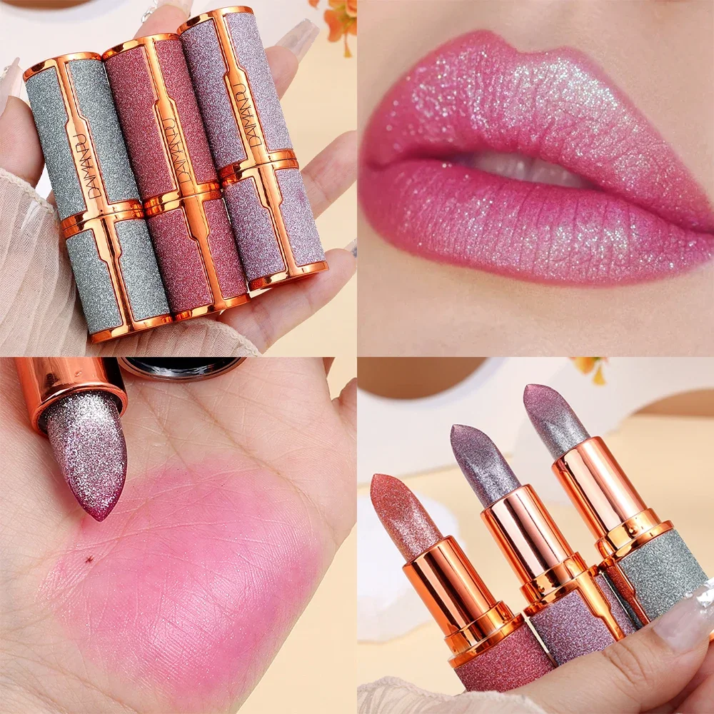 Shimmer Pearlescent Lipstick Waterproof Long Lasting Moisturizing Lip Gloss Highly Pigmented Lasting Wear Lightweight Lip Makeup