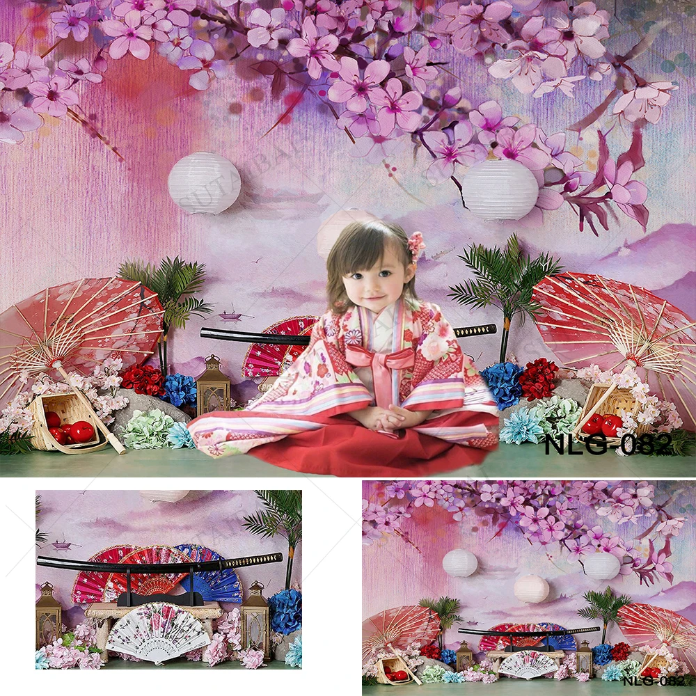 

Japanese Paper Umbrella Cherry Blossom Photography Background Paper Lantern Fan Background Cherry Tree Background Photo Studio