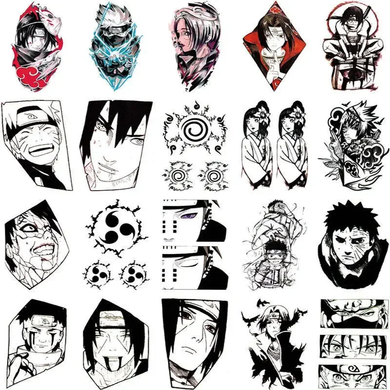 Tattoos Waterproof Lasting Cartoon Second Naruto Naruto Uzumaki Kakashi Couples Tattoo Children's Toys