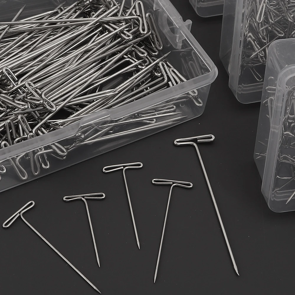 100 Stück/Box 27/32/38/51mm Edelstahl T-Pins für Perückenherstellung, Blockieren, Stricken, Nähen und Positionieren – Detail 5