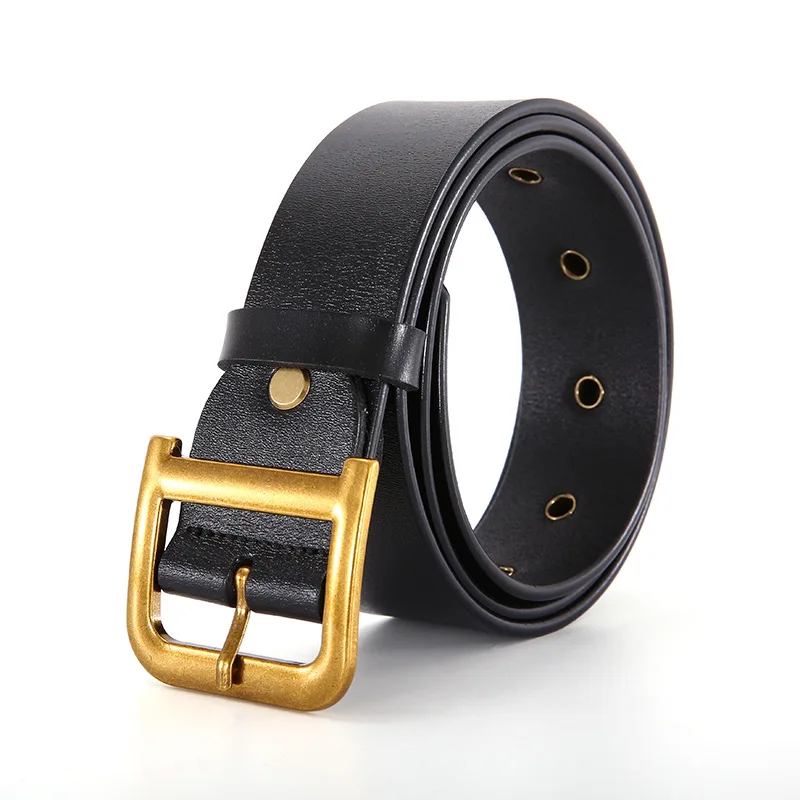 Ladies Belt Leather Cowhide with Coat 3.7CM Wide Girdle Outer Dress Belt Female D-shaped Alloy Buckle Fashion Designer Belt