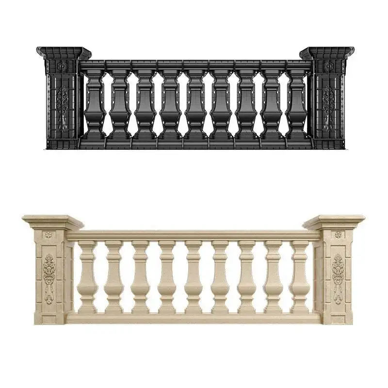 Roman Column Mold Balcony Fence Mold European Building with Exterior Wall Villa Garden Privacy Fence Cement Cast-in-place Mold L